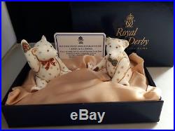 Royal Crown Derby James And Emma Miniature Teddy Bears