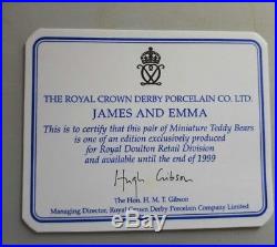 Royal Crown Derby James And Emma Miniature Teddy Bears