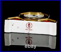 Royal Crown Derby Japanese Old Imari 1128 Solid Gold Band Desk/mantel Clock