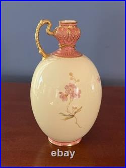Royal Crown Derby Je Caldwell Philadelphia Antique HP Pink Gilt Ewer Vase C1905