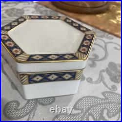Royal Crown Derby Kedleston Trinket/ Storage Dish Octagonal Bowl with Lid