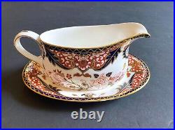 Royal Crown Derby Kings (#383) Gravy boat/sauce bowl withunderplate, rare