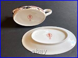 Royal Crown Derby Kings (#383) Gravy boat/sauce bowl withunderplate, rare