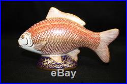 Royal Crown Derby Koi Carp Hand Enameled Bone China Figurine Gold Trim MINT Fish