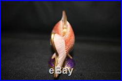 Royal Crown Derby Koi Carp Hand Enameled Bone China Figurine Gold Trim MINT Fish