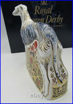 Royal Crown Derby LURCHER Dog Paperweight Imari Limited Edition Mint in Box