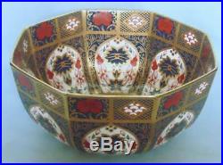 Royal Crown Derby Large Octagonal Bowl In Old Imari Design 1128