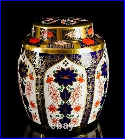 Royal Crown Derby Large Old Imari 1128 Gold Band Baluster Ginger Jar Vase