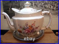 Royal Crown Derby Large Teapot. Derby Posies Collection From England. 1974 Era