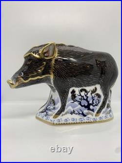 Royal Crown Derby Large The Wild Boar signed Hugh Gibson