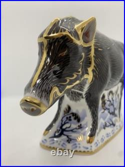 Royal Crown Derby Large The Wild Boar signed Hugh Gibson