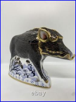 Royal Crown Derby Large The Wild Boar signed Hugh Gibson