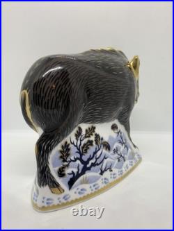 Royal Crown Derby Large The Wild Boar signed Hugh Gibson