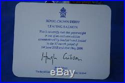 Royal Crown Derby Leaping Salmon Ltd Ed Paperweight Original Box + Cert