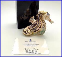 Royal Crown Derby Limited Edition Coral Seahorse Paperweight'1st' Boxed