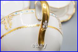 Royal Crown Derby Lombardy 8 Footed Cup and 9 Saucers FREE USA SHIPPING