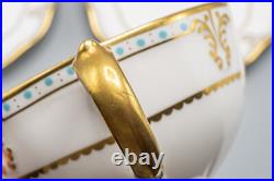 Royal Crown Derby Lombardy 8 Footed Cup and 9 Saucers FREE USA SHIPPING