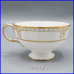 Royal Crown Derby Lombardy 8 Footed Cup and 9 Saucers FREE USA SHIPPING