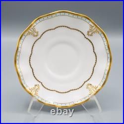 Royal Crown Derby Lombardy 8 Footed Cup and 9 Saucers FREE USA SHIPPING