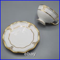 Royal Crown Derby Lombardy 8 Footed Cup and 9 Saucers FREE USA SHIPPING