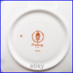 Royal Crown Derby Lombardy 8 Footed Cup and 9 Saucers FREE USA SHIPPING