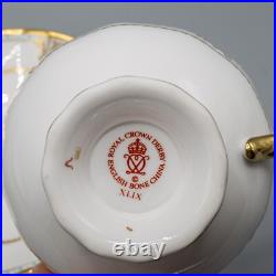 Royal Crown Derby Lombardy 8 Footed Cup and 9 Saucers FREE USA SHIPPING