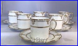 Royal Crown Derby Lombardy Fluted Coffee Cans & Saucers x 6 1st Quality