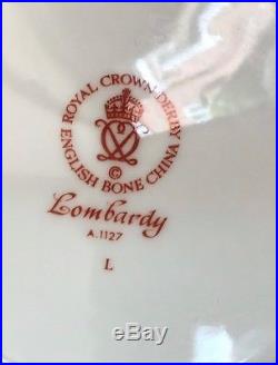 Royal Crown Derby Lombardy Fluted Coffee Cans & Saucers x 6 1st Quality