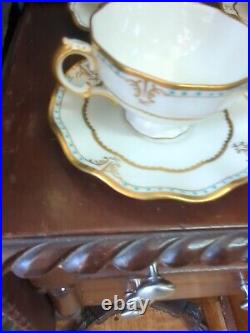 Royal Crown Derby Lombardy Footed Cup and Saucers Set of 4