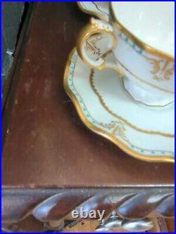 Royal Crown Derby Lombardy Footed Cup and Saucers Set of 4