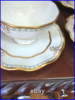 Royal Crown Derby Lombardy Footed Cup and Saucers Set of 4