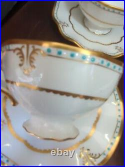 Royal Crown Derby Lombardy Footed Cup and Saucers Set of 4