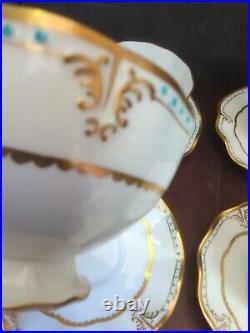 Royal Crown Derby Lombardy Footed Cup and Saucers Set of 4