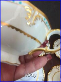 Royal Crown Derby Lombardy Footed Cup and Saucers Set of 4