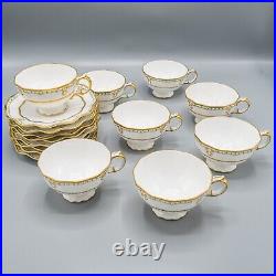 Royal Crown Derby Lombardy Footed Cup and Saucers Set of 8 FREE USA SHIPPING
