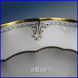 Royal Crown Derby Lombardy Gold Scrolls, Aqua Dots 17 Serving Platter
