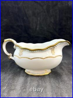 Royal Crown Derby Lombardy Group of Oval Vegetable Bowl and Gravy Boat