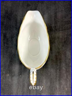 Royal Crown Derby Lombardy Group of Oval Vegetable Bowl and Gravy Boat