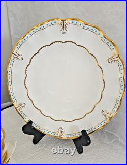 Royal Crown Derby Lombardy Sheffield Dessert Plates Set Of 9 Rare 8 3/4 Signed