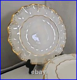 Royal Crown Derby Lombardy Sheffield Dessert Plates Set Of 9 Rare 8 3/4 Signed