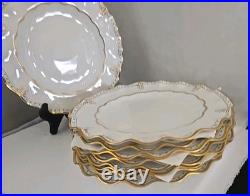Royal Crown Derby Lombardy Sheffield Dessert Plates Set Of 9 Rare 8 3/4 Signed