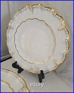 Royal Crown Derby Lombardy Sheffield Dessert Plates Set Of 9 Rare 8 3/4 Signed
