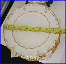 Royal Crown Derby Lombardy Sheffield Dessert Plates Set Of 9 Rare 8 3/4 Signed