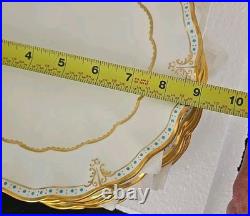 Royal Crown Derby Lombardy Sheffield Dessert Plates Set Of 9 Rare 8 3/4 Signed