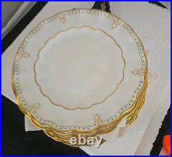 Royal Crown Derby Lombardy Sheffield Dessert Plates Set Of 9 Rare 8 3/4 Signed