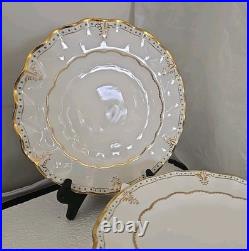 Royal Crown Derby Lombardy Sheffield Dessert Plates Set Of 9 Rare 8 3/4 Signed