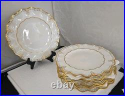 Royal Crown Derby Lombardy Sheffield Dessert Plates Set Of 9 Rare 8 3/4 Signed