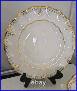 Royal Crown Derby Lombardy Sheffield Dessert Plates Set Of 9 Rare 8 3/4 Signed