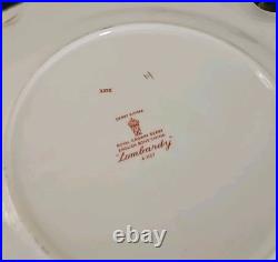 Royal Crown Derby Lombardy Sheffield Dessert Plates Set Of 9 Rare 8 3/4 Signed