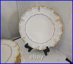 Royal Crown Derby Lombardy Sheffield Dessert Plates Set Of 9 Rare 8 3/4 Signed